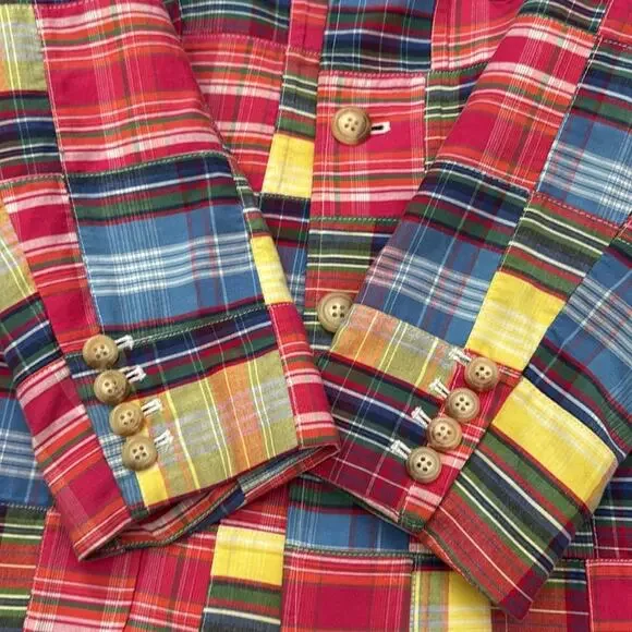 Polo Ralph Lauren Men’s Madras Plaid Button Up Blazer Jacket - Picture 4 of 4